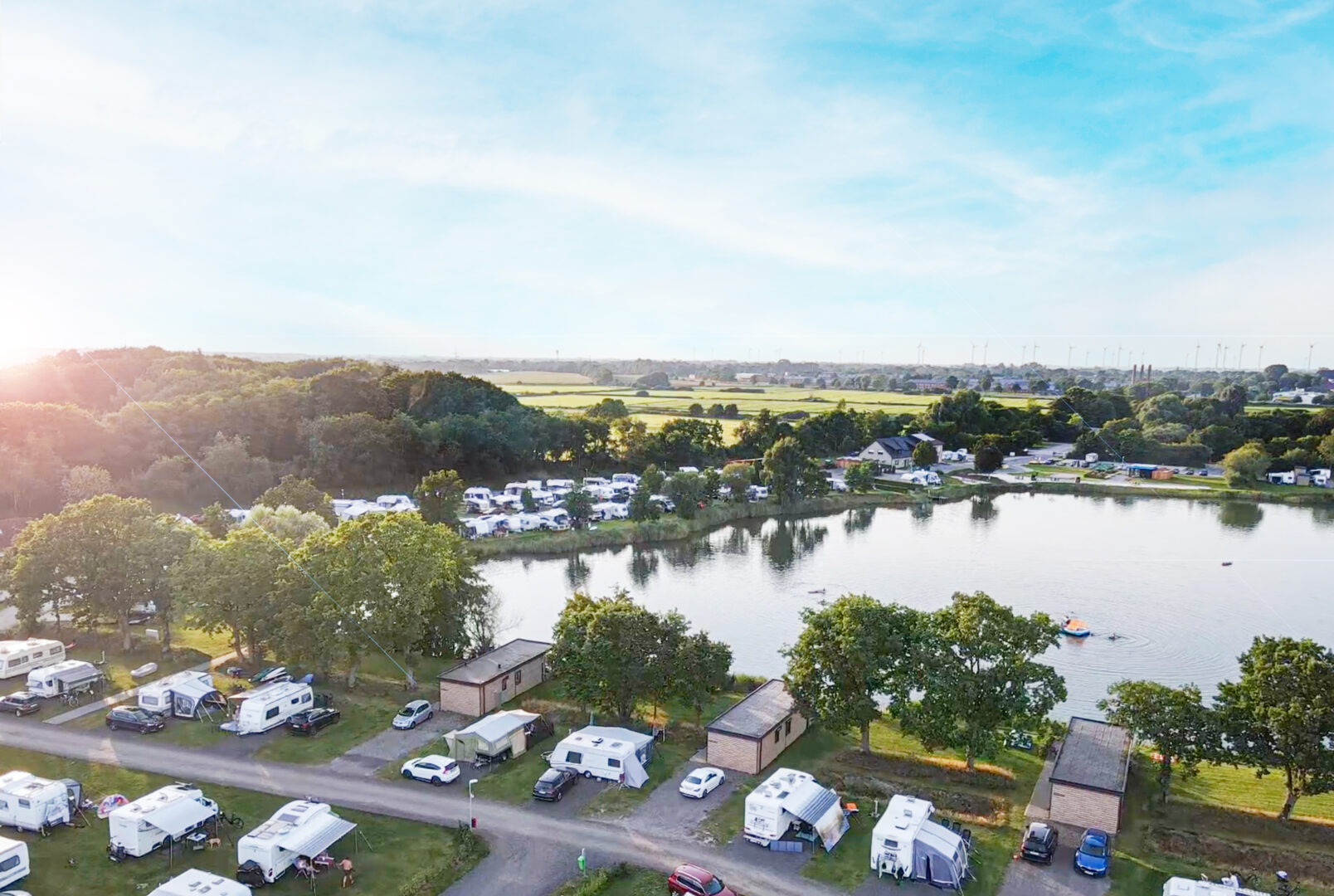 Drohenaufhnahme vom Campingplatz Friesesee