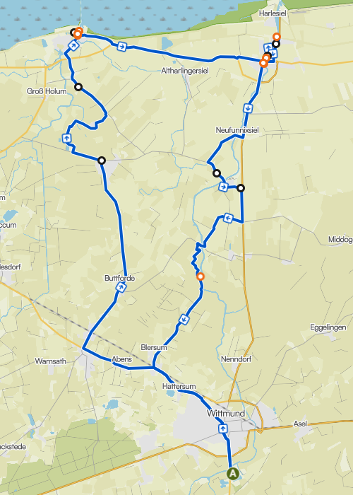 Friesensee Fahrrad Tour nach Neuharlingen